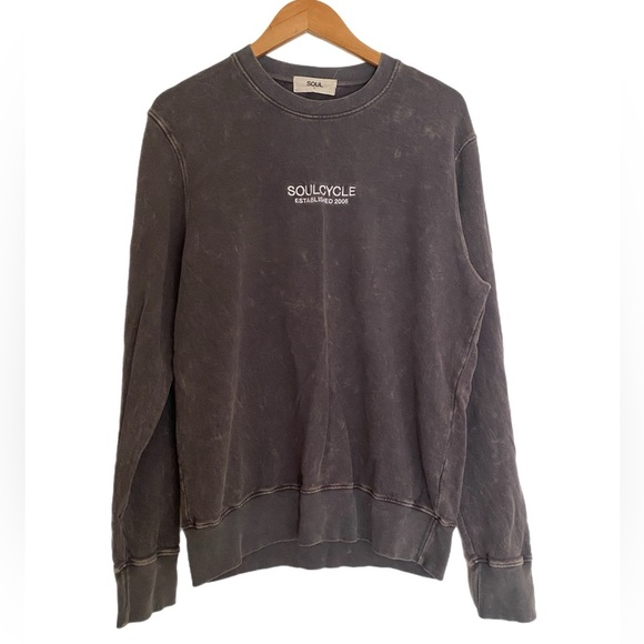 Soul Cycle Distressed Crew Neck Sweatshirt Sold Out Gray Large - Picture 1 of 3
